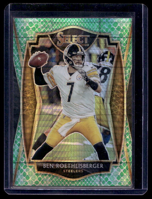 2020 Panini Select - Dragon Scale Prizm - Premier Level - Ben Roethlisberger #107 /67