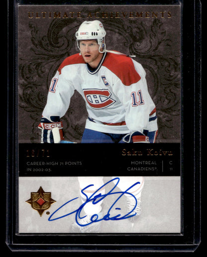 2006-07 Upper Deck Ultimate Collection - Ultimate Achievements - Saku Koivu #AU-SK /71