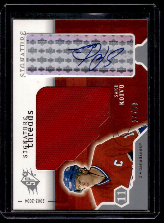 2003-04 Upper Deck SPx - Signature Threads - Saku Koivu #ST-SK /50
