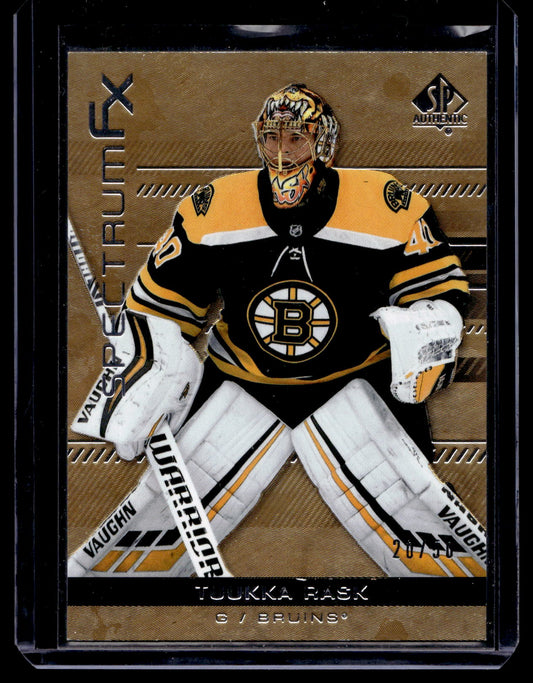 2019-20 Upper Deck SP Authentic - Spectrum FX - Bounty Gold - Veterans - Tuukka Rask #S-29 /50