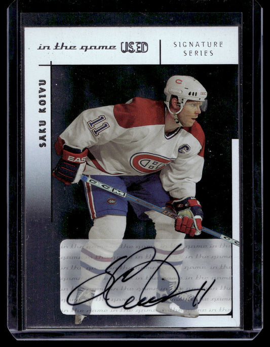 2003-04 In the Game-Used Signature Series - Signatures - Silver - Saku Koivu #A-SK