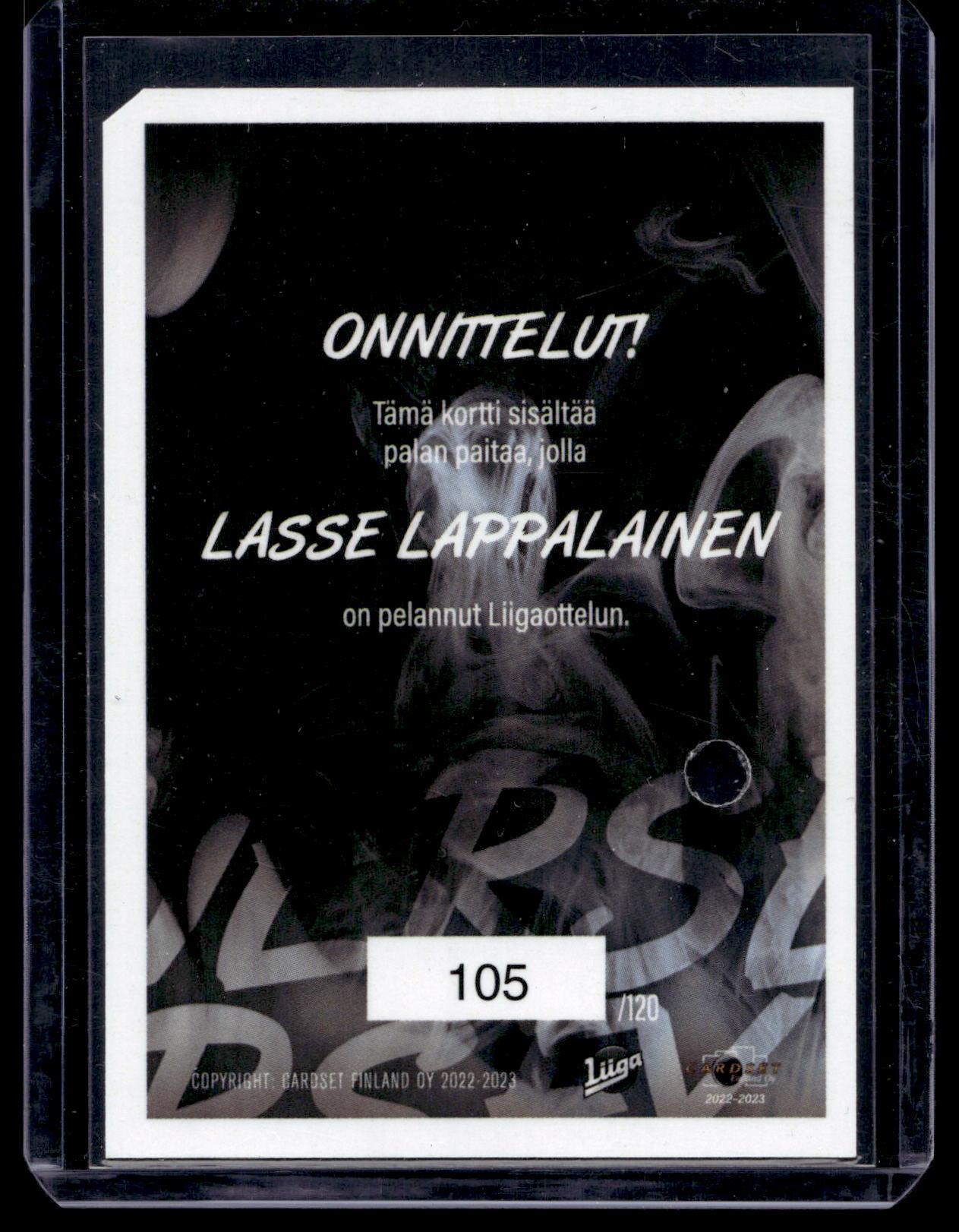 2022-23 Cardset - Game Worn Jersey - Lasse Lappalainen /128