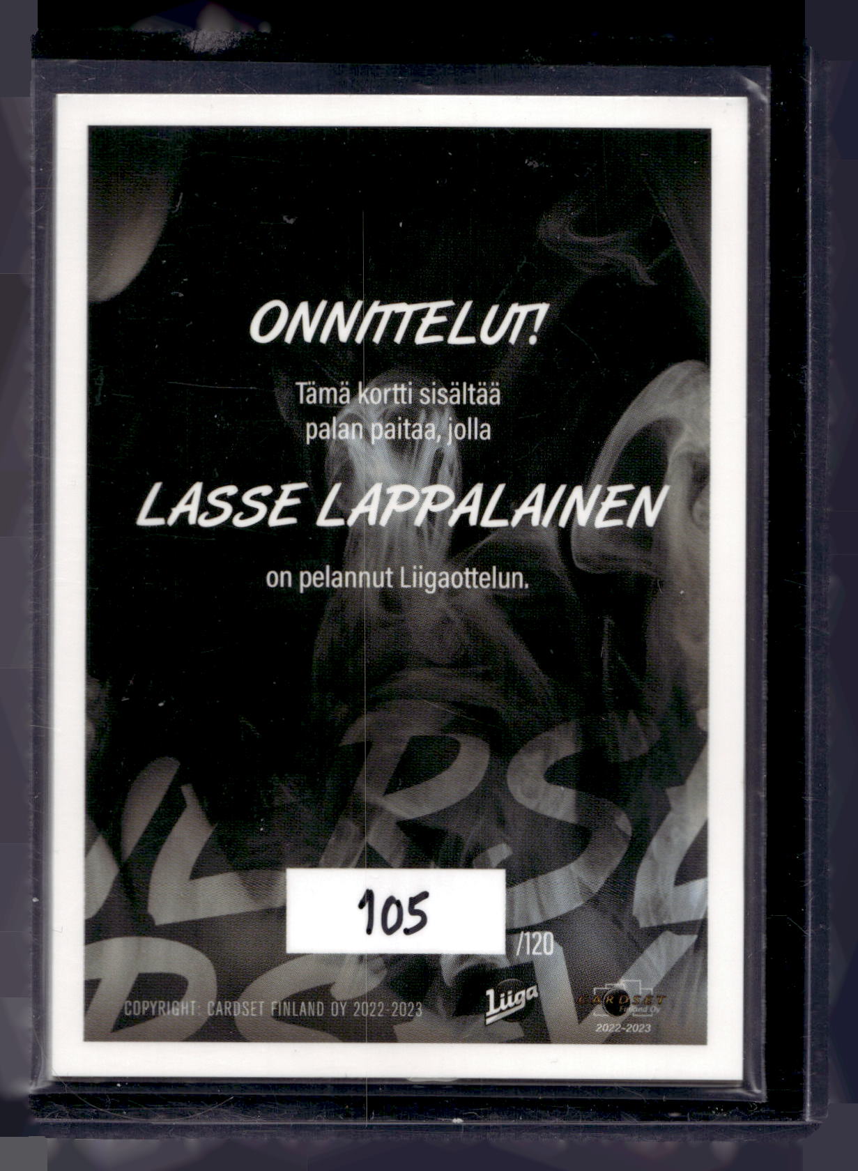 2022-23 Cardset - Game Worn Jersey - Lasse Lappalainen /128