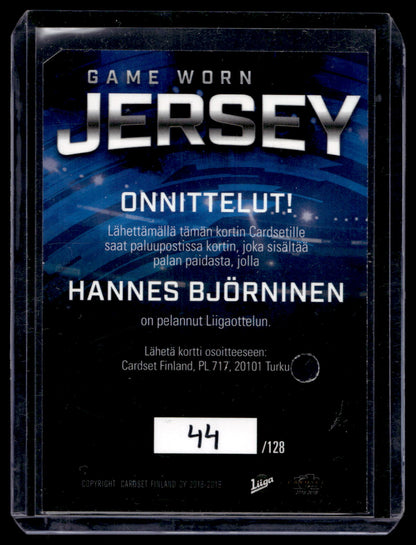 2018-19 Cardset - Game Worn Jersey - Hannes Björninen /128