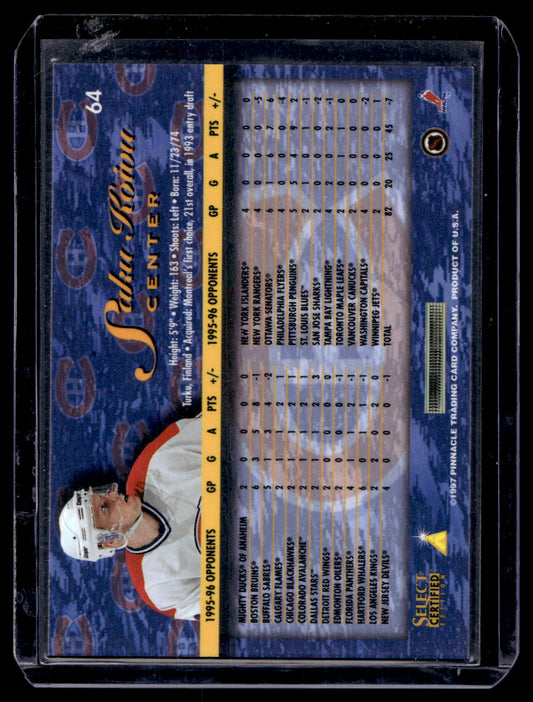 1996-97 Select Certified - Artist's Proof - Saku Koivu #64 /500