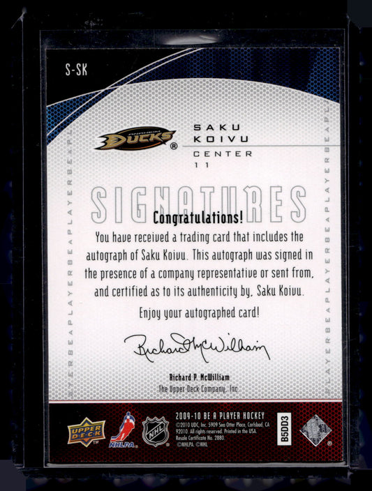 2009-10 Upper Deck Be a Player - Signatures - Saku Koivu #S-SK