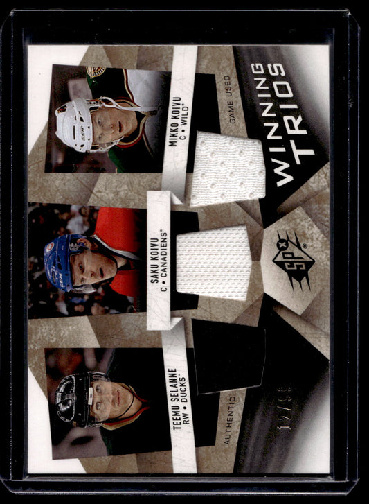 2008-09 Upper Deck SPx - Winning Trios - Teemu Selanne / Saku Koivu / Mikko Koivu #WT-SKK /99