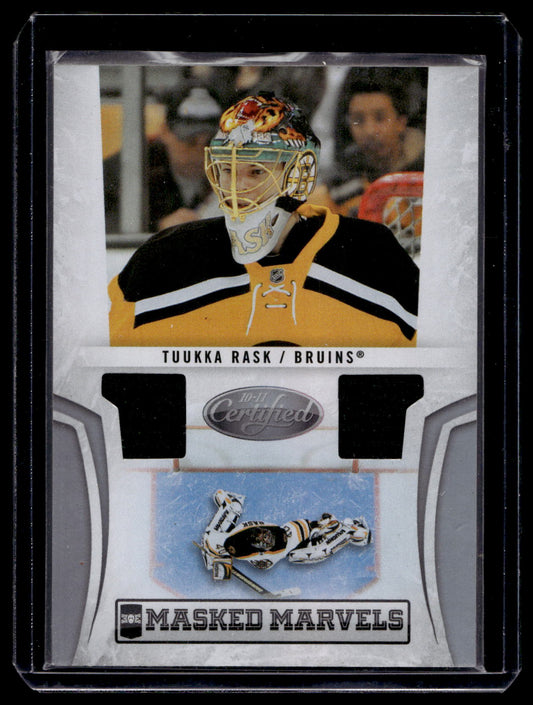 2010-11 Panini Certified - Masked Marvels - Materials - Tuukka Rask #11 /99