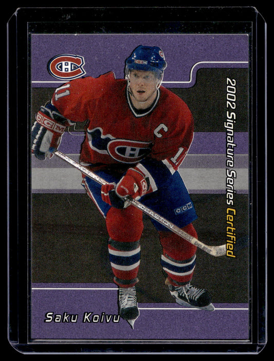 2001-02 In the Game Be A Player Signature Series - Certified - Purple - Saku Koivu #C-41 /50