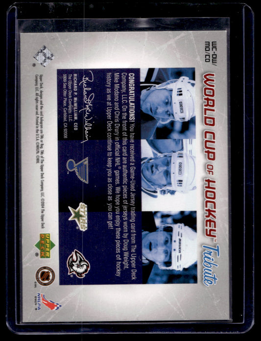 2004-05 Upper Deck - World Cup of Hockey Tribute #WC - Doug Weight / Mike Modano / Chris Drury #WC-DW/MO/CD /25
