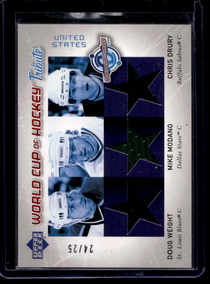 2004-05 Upper Deck - World Cup of Hockey Tribute #WC - Doug Weight / Mike Modano / Chris Drury #WC-DW/MO/CD /25