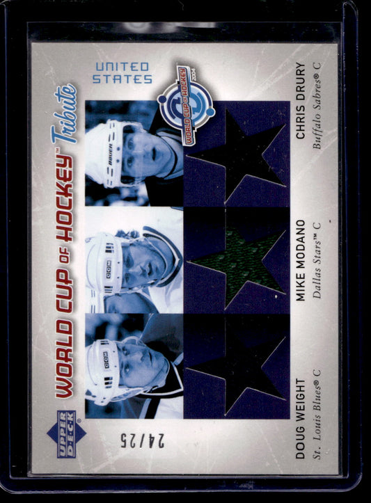 2004-05 Upper Deck - World Cup of Hockey Tribute #WC - Doug Weight / Mike Modano / Chris Drury #WC-DW/MO/CD /25