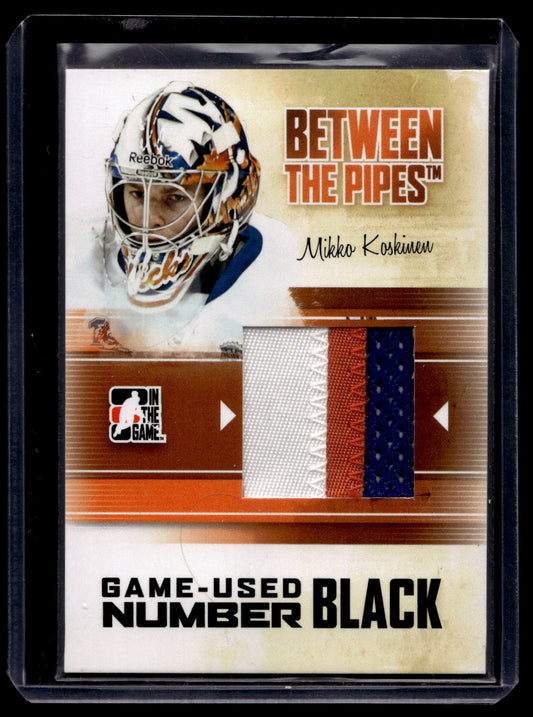 2010-11 In the Game Between the Pipes - Game-Used - Black Number - Mikko Koskinen #M-45 PRC