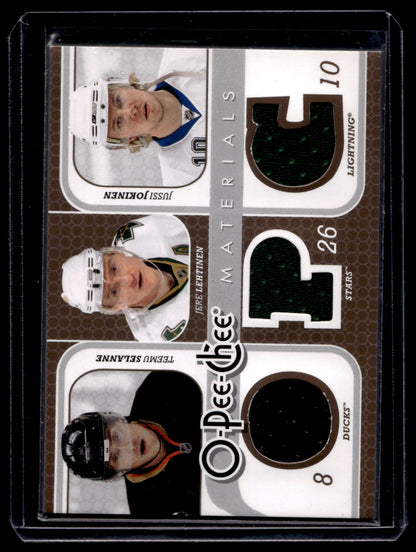 2008-09 O-Pee-Chee - Triple Materials - Teemu Selanne / Jere Lehtinen / Jussi Jokinen #3M-SLJ