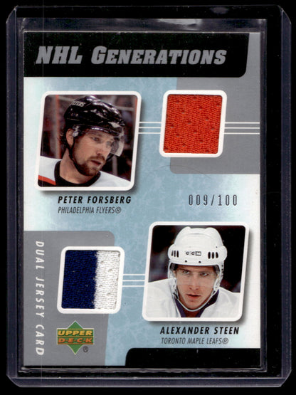 2006-07 Upper Deck - NHL Generations Dual Jersey - Peter Forsberg / Alexander Steen #G2-FS /100