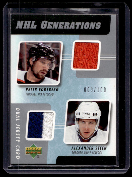 2006-07 Upper Deck - NHL Generations Dual Jersey - Peter Forsberg / Alexander Steen #G2-FS /100