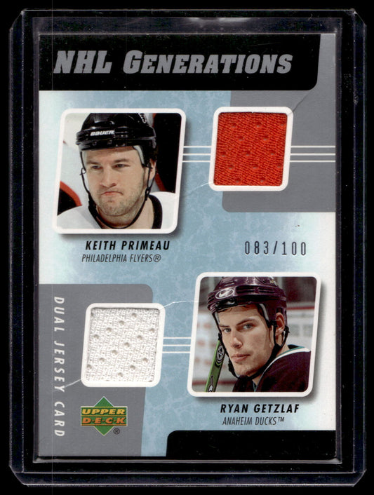 2006-07 Upper Deck - NHL Generations Dual Jersey - Keith Premeau / Ryan Getzlaf #G2-PG /100