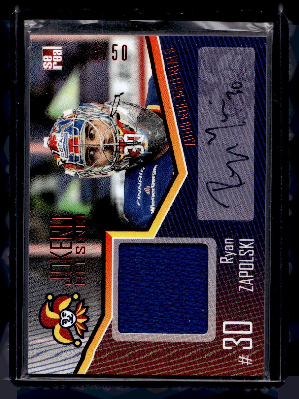 2016-17 Cereal Jokerit Authentic Jersey &amp; Autograph - Ryan Zapolski #JOK-JER-A01 /50
