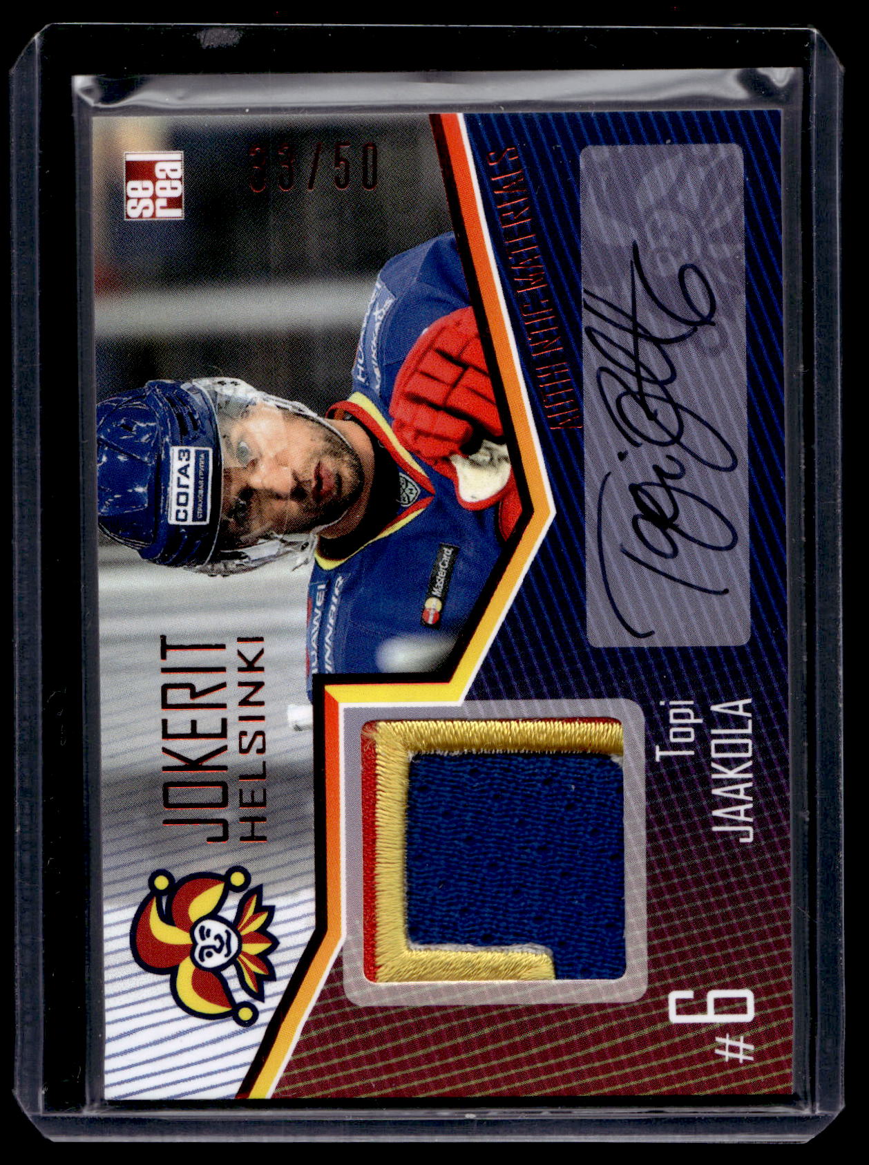 2016-17 Sereal Jokerit Authentic Jersey &amp; Autograph - Topi Jaakola #JOK-JER-A05 /50