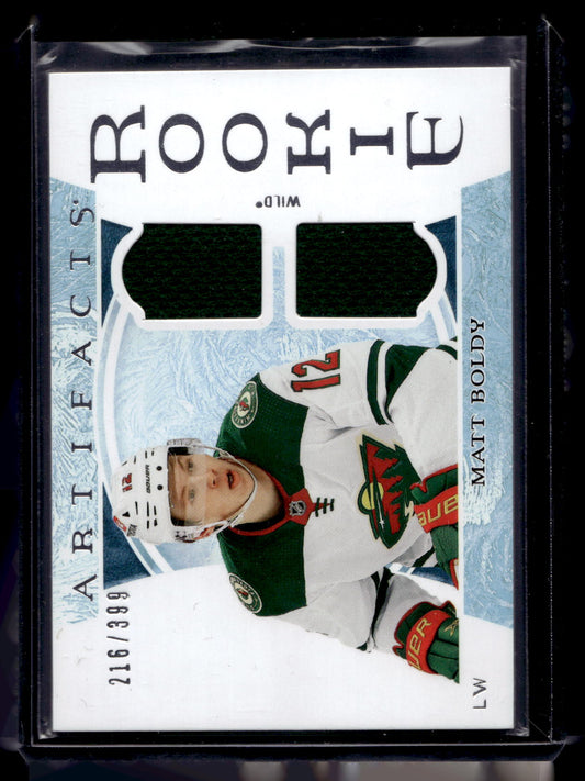 2022-23 Upper Deck Artifacts - Horizontal Material Relics - Rookies - Matt Boldy #176 /399 RC
