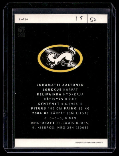 2005-06 Cardset - Future Stars Holo-Silver - Juhamatti Aaltonen #18 /50