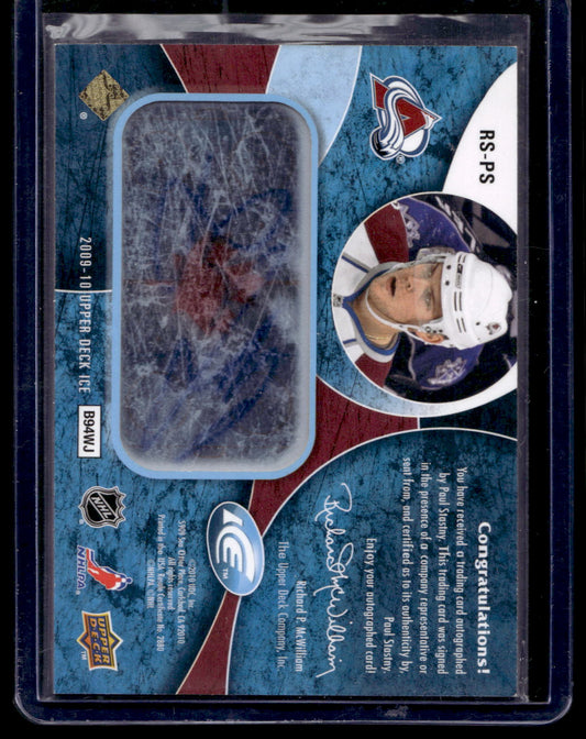 2009-10 Upper Deck Ice - Rinkside Signings - Paul Stastny #RS-PS