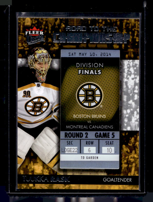 2014-15 Fleer Ultra - Road to the Championship - Tuukka Rask #RTCBB-TR