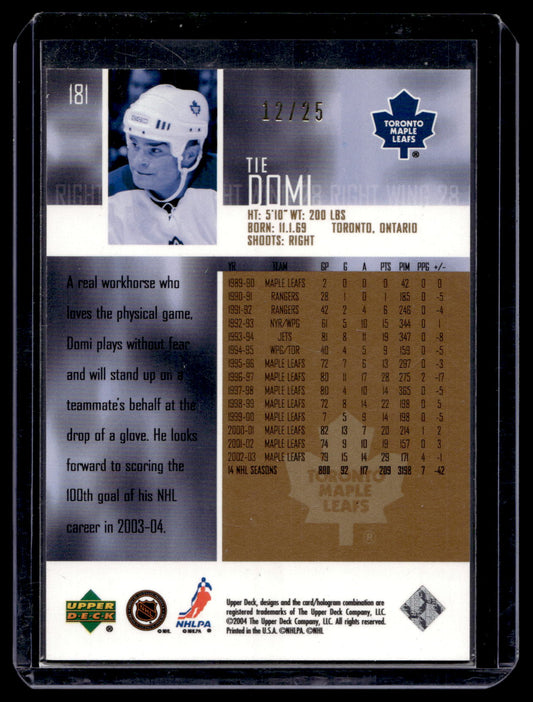 2003-04 Upper Deck -  High Gloss - Tie Domi #181 /25
