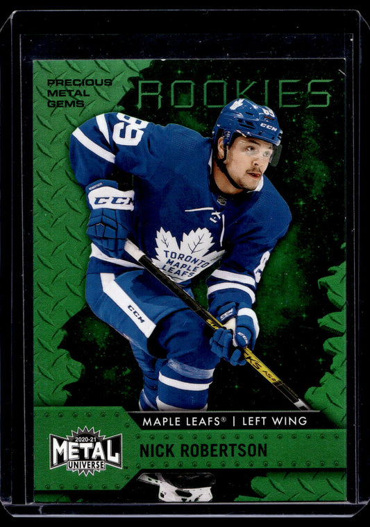 2020-21 Skybox Metal Universe - Precious Metal Gems Green - Rookies - Nick Robertson #107 /10 RC