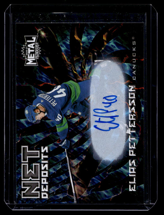 2020-21 Skybox Metal Universe - Net Deposits - Gold Autographs - Elias Pettersson #ND-15