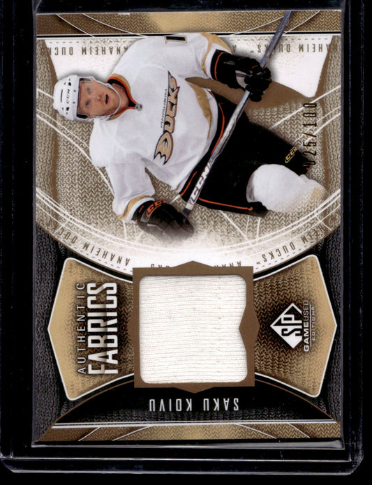 2009-10 Upper Deck SP Game Used Edition - Authentic Fabrics - Gold - Saku Koivu #AF-SK /100