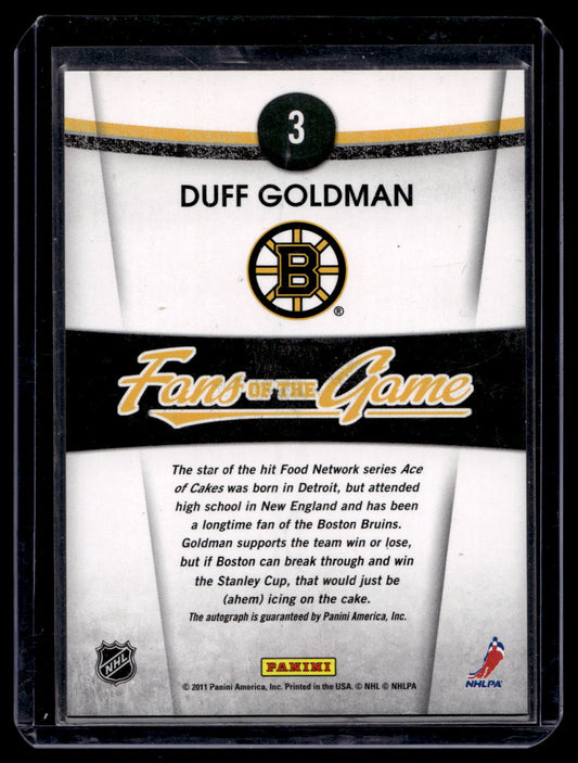 2010-11 Panini Pinnacle - Fans of the Game - Autographs - Duff Goldman #3