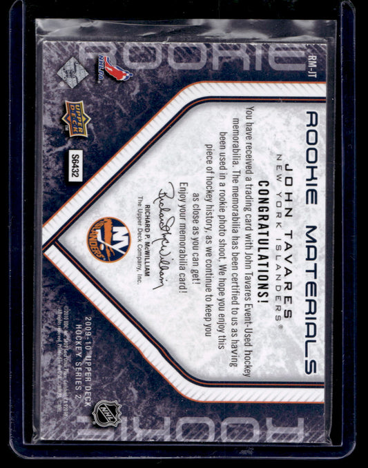 2009-10 Upper Deck - Rookie Materials - John Tavares #RM-JT RY