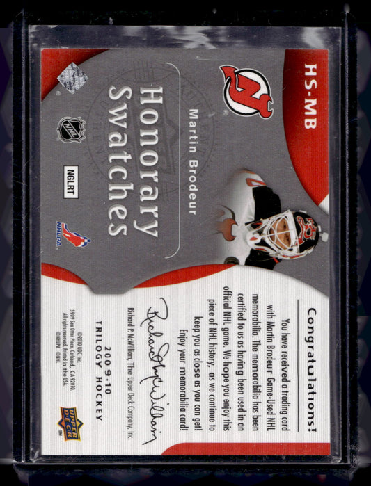 2009-10 Upper Deck Trilogy - Honorary Swatches - Martin Brodeur #HS-MB