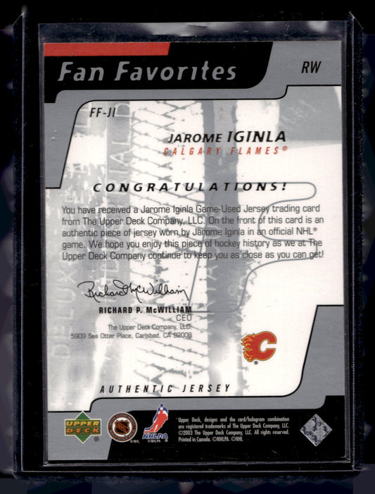 2002-03 Upper Deck - Fan Favorites - Jarome Iginla #FF-JI