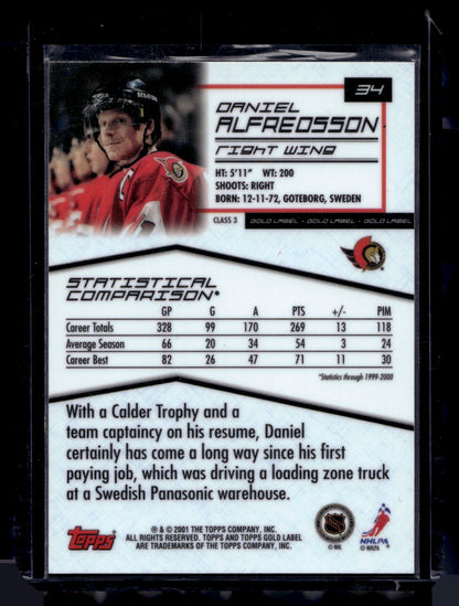 2000-01 Topps Gold Label - Class 3 - Daniel Alfredsson #34