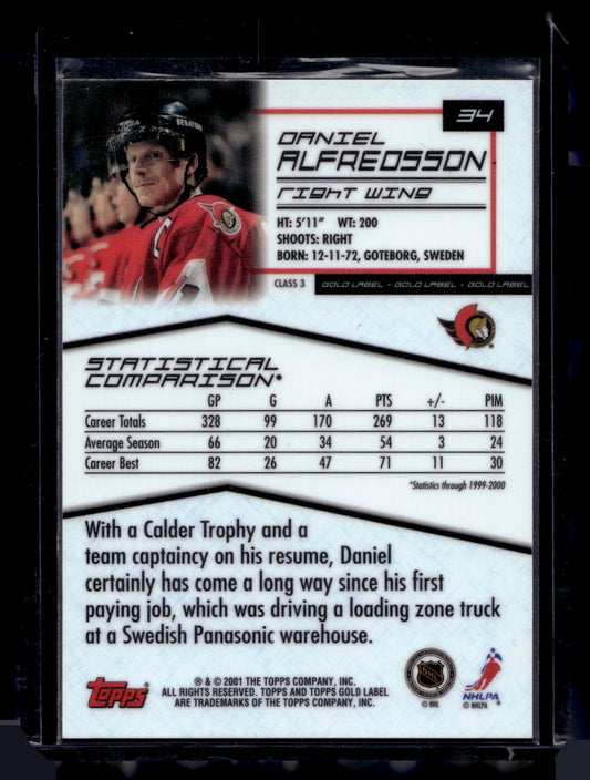 2000-01 Topps Gold Label - Class 3 - Daniel Alfredsson #34