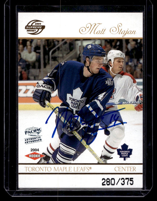 2003-04 Pacific Supreme - Rookie Autographs - Matt Stajan #139 /375 RC