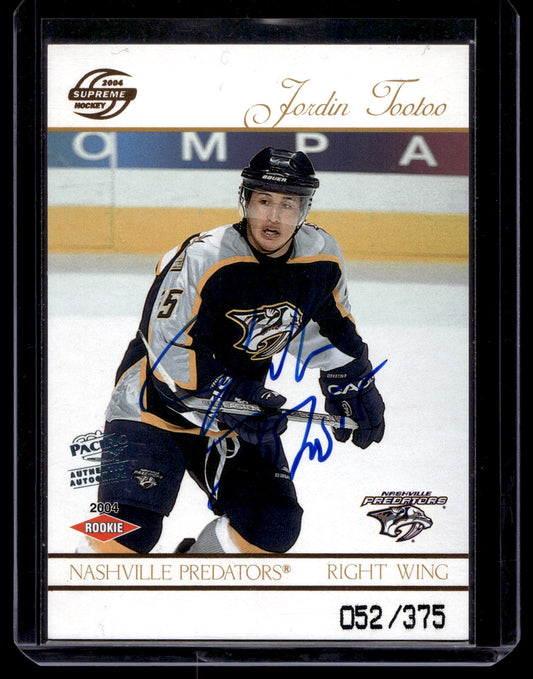 2003-04 Pacific Supreme - Rookie Autographs - Jordin Tootoo #125 /375 RC
