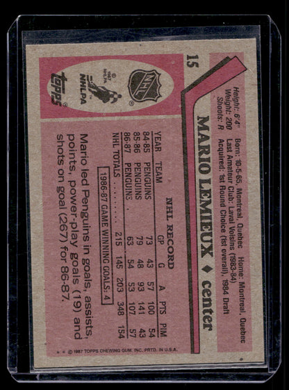 1987-88 Topps - Mario Lemieux #15