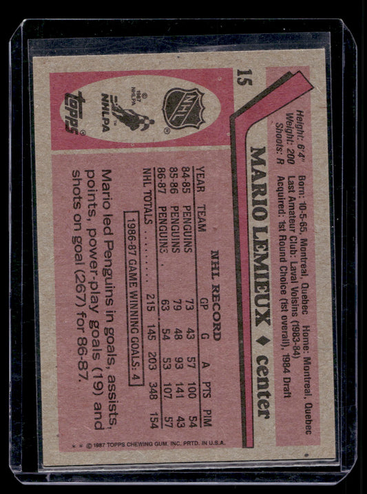 1987-88 Topps - Mario Lemieux #15