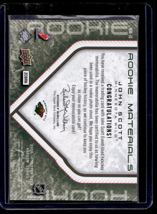 2009-10 Upper Deck - Rookie Materials - John Scott #RM-JS RY