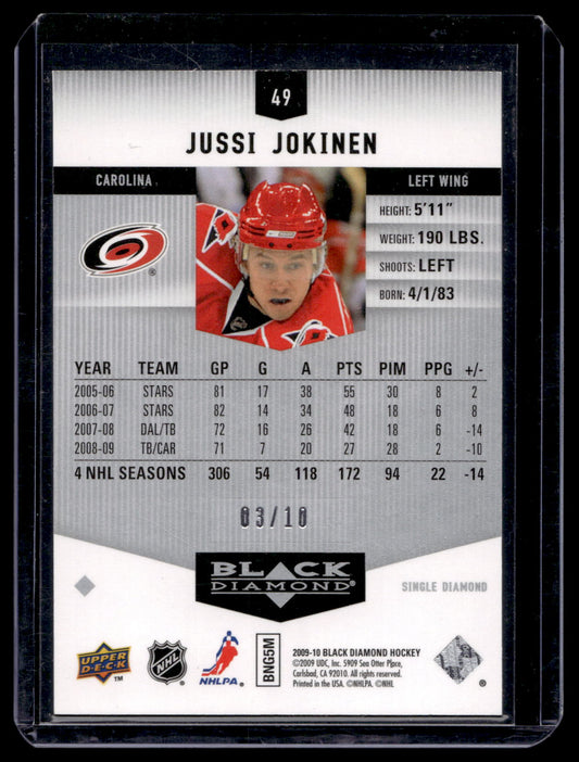 2009-10 Upper Deck Black Diamond - Gold - Jussi Jokinen #49 /10