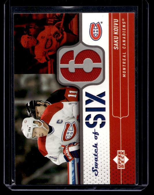2004-05 Upper Deck - Swatch of Six - Saku Koivu #SS-SK