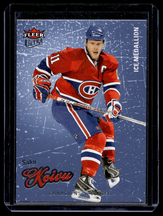 2008-09 Fleer Ultra - Ice Medallion - Saku Koivu #32 /100