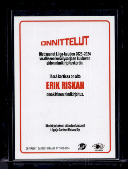2023-24 Cardset Signature Limited Edition -  Erik Riska /40