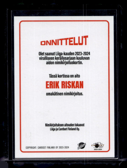 2023-24 Cardset Signature Limited Edition -  Erik Riska /40
