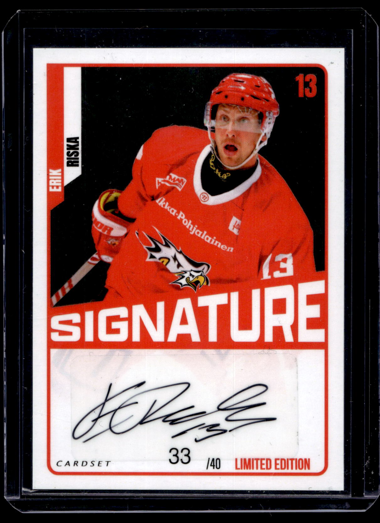 2023-24 Cardset Signature Limited Edition -  Erik Riska /40