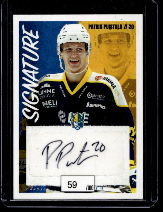 2022-23 Cardset Signature -  Patrik Puistola /100