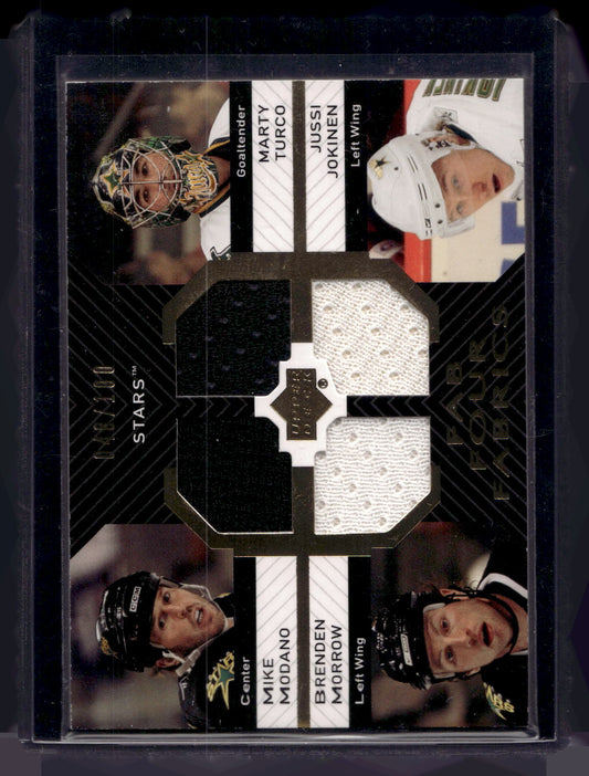2007-08 Upper Deck - Fab Four Fabrics - Mike Modano / Marty Turco / Brenden Morrow / Jussi Jokinen #FF-MTMJ /100